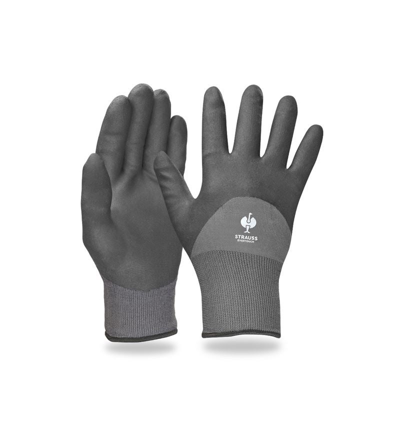 Coated: e.s. Nitrile foam gloves evertouch winter + black/grey