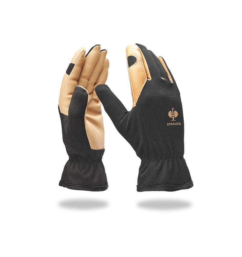 Hybrid: Assembly gloves Intense light + black/brown