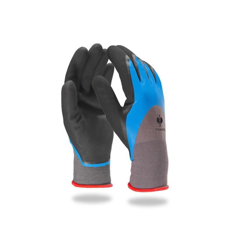 Coated: Nitrile foam gloves Flexible Pro + blue/grey-melange