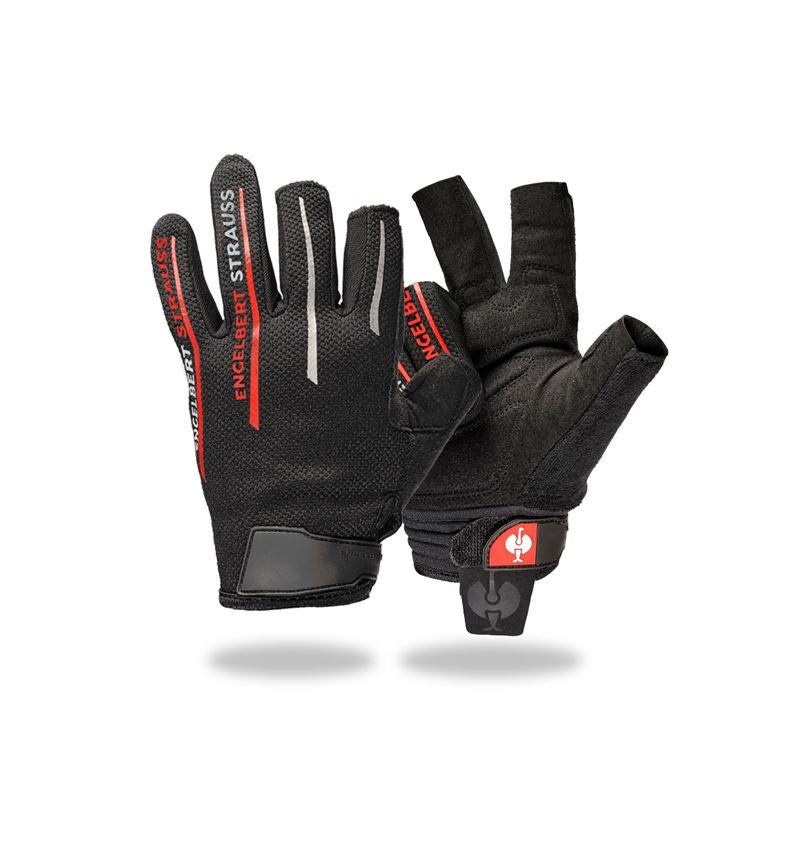 Hybrid: e.s. Mechanic's gloves Sensor + black/red