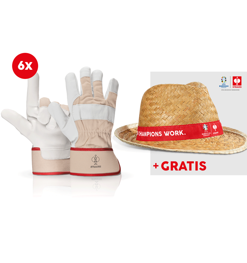 Samarbejde: 6x handsker i fuld læder Phoenix + EURO2024 hat