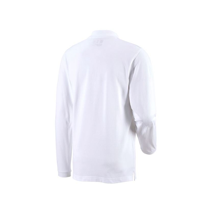 T-Shirts, Pullover & Skjorter: e.s. Longsleeve-Polo cotton Pocket + hvid 2