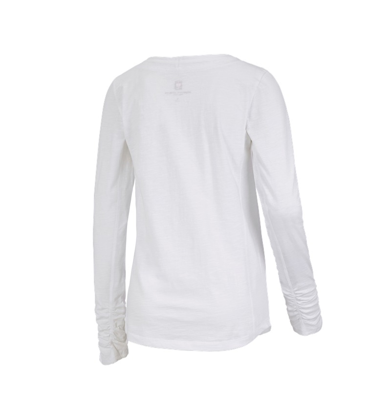 T-Shirts, Pullover & Skjorter: e.s. Longsleeve cotton slub, damer + hvid 2