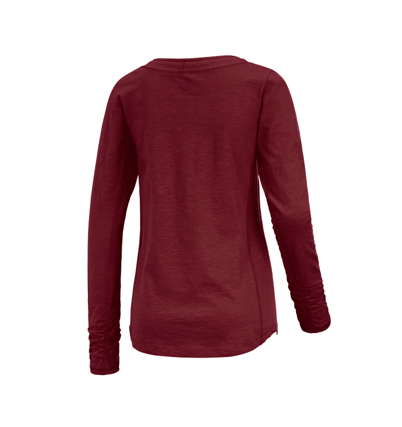 T-Shirts, Pullover & Skjorter: e.s. Longsleeve cotton slub, damer + rubin 1