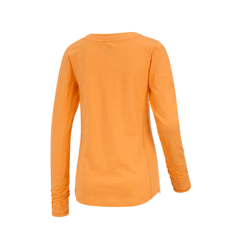 T-Shirts, Pullover & Skjorter: e.s. Longsleeve cotton slub, damer + lys orange 1