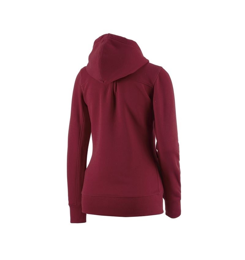 Shirts, Pullover & more: e.s. Hoody sweatjacket poly cotton, ladies' + bordeaux 1