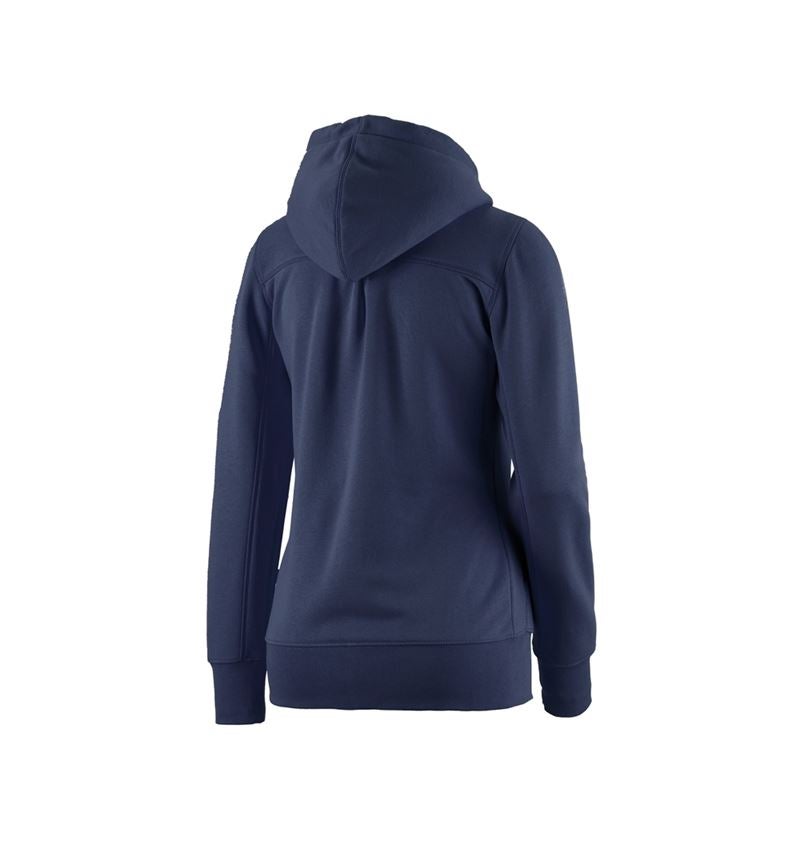 T-Shirts, Pullover & Skjorter: e.s. Hoody-Sweatjakke poly cotton, damer + mørkeblå 2