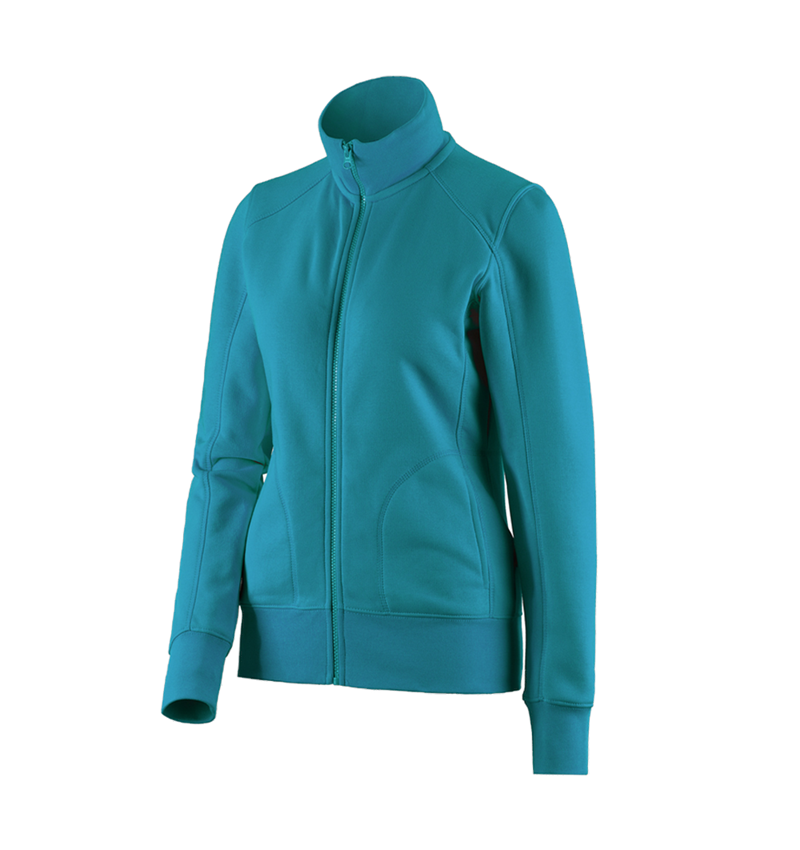 Shirts, Pullover & more: e.s. Sweat jacket poly cotton, ladies' + ocean