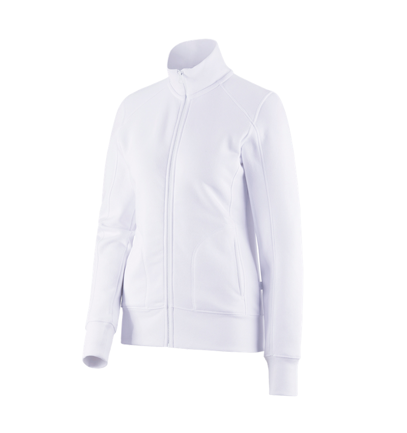 T-Shirts, Pullover & Skjorter: e.s. Sweatjakke poly cotton, damer + hvid 1