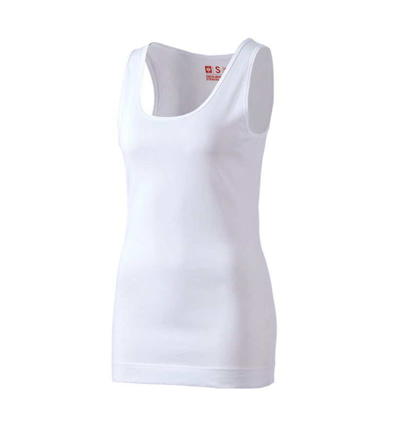 T-Shirts, Pullover & Skjorter: e.s. Long-Tank cotton, damer + hvid 1