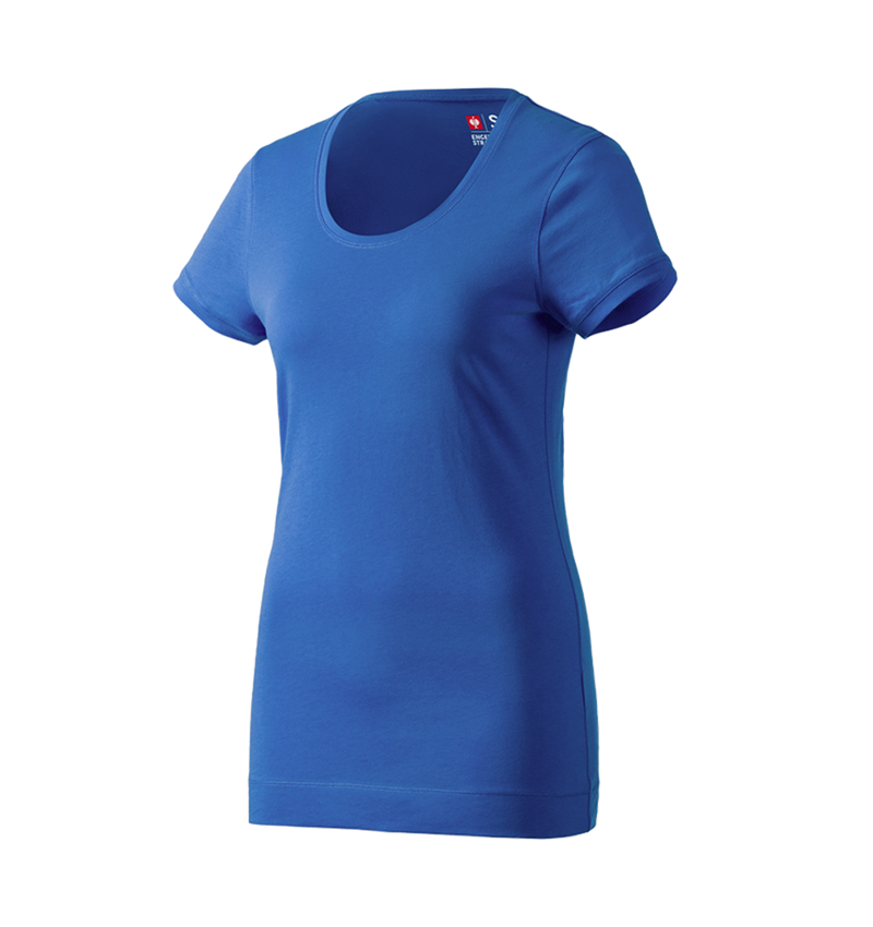 T-Shirts, Pullover & Skjorter: e.s. Long-Shirt cotton, damer + ensianblå 1
