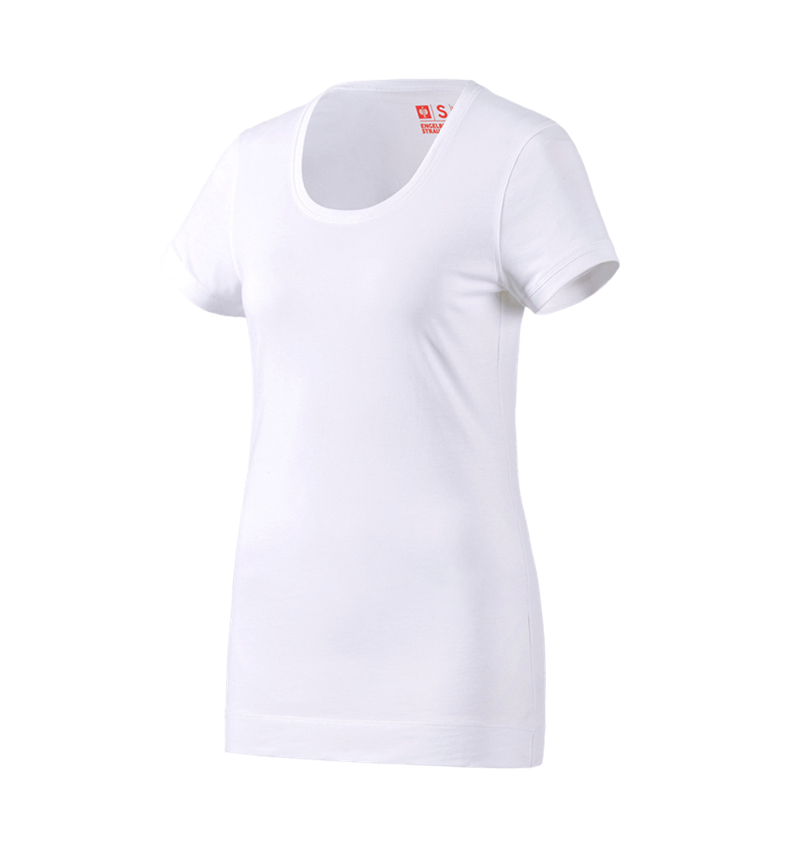 T-Shirts, Pullover & Skjorter: e.s. Long-Shirt cotton, damer + hvid 1