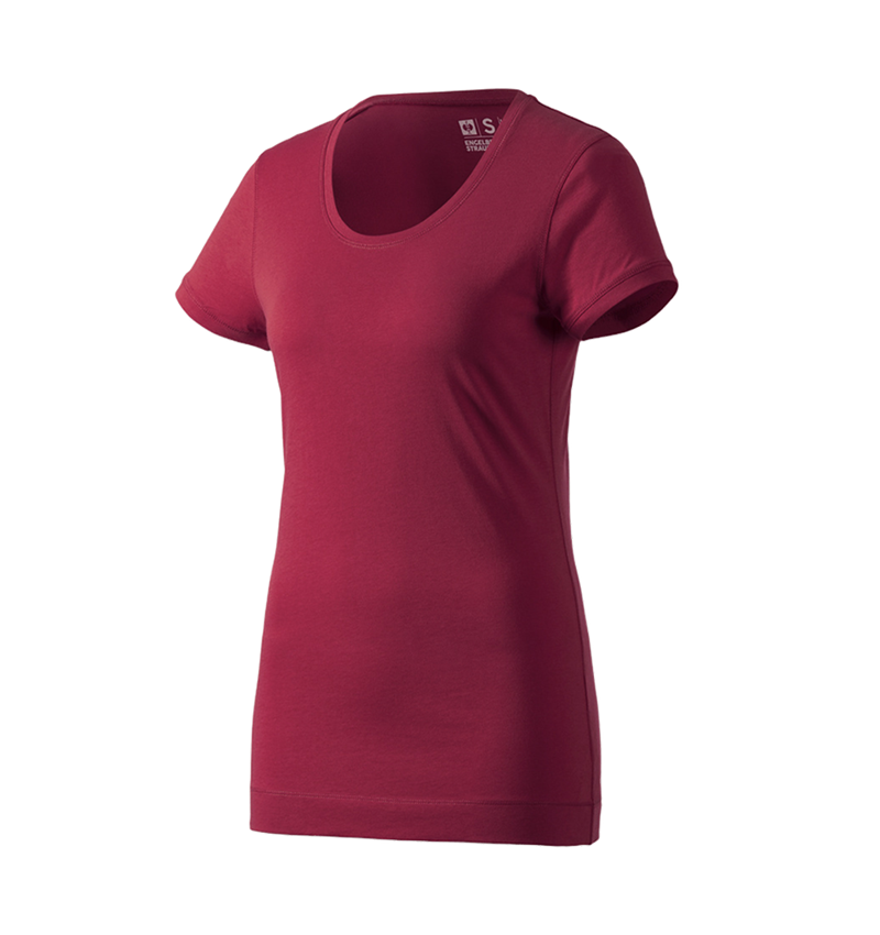 T-Shirts, Pullover & Skjorter: e.s. Long-Shirt cotton, damer + bordeaux 1