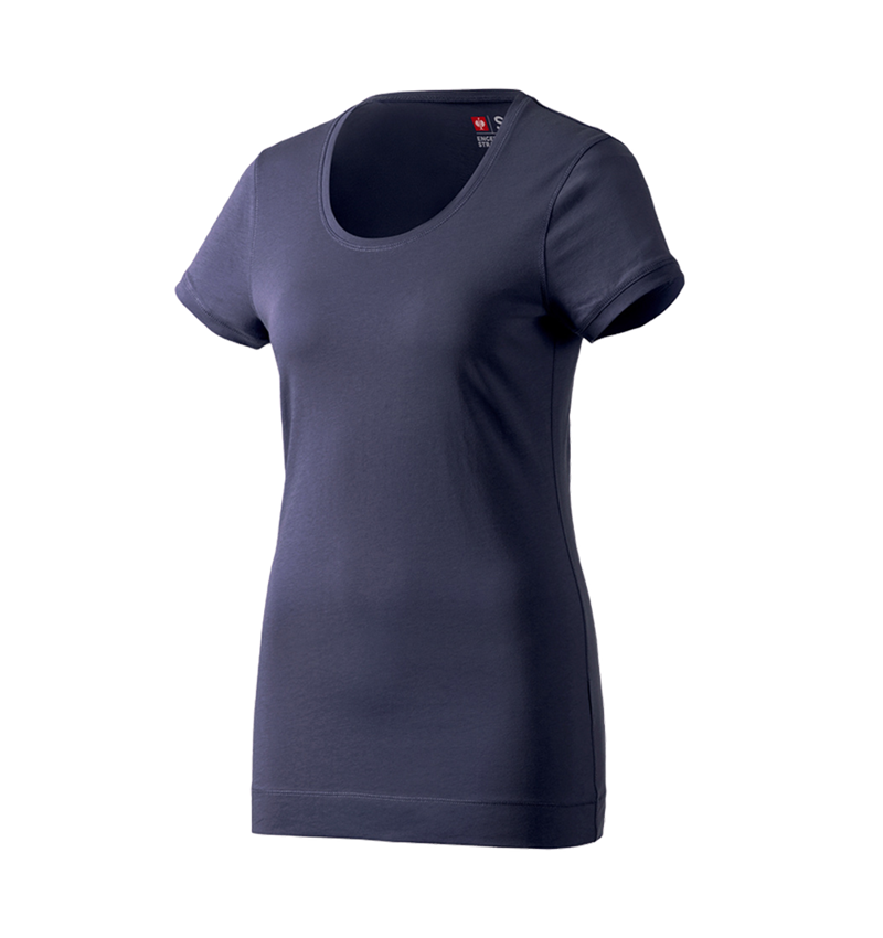 T-Shirts, Pullover & Skjorter: e.s. Long-Shirt cotton, damer + mørkeblå 1