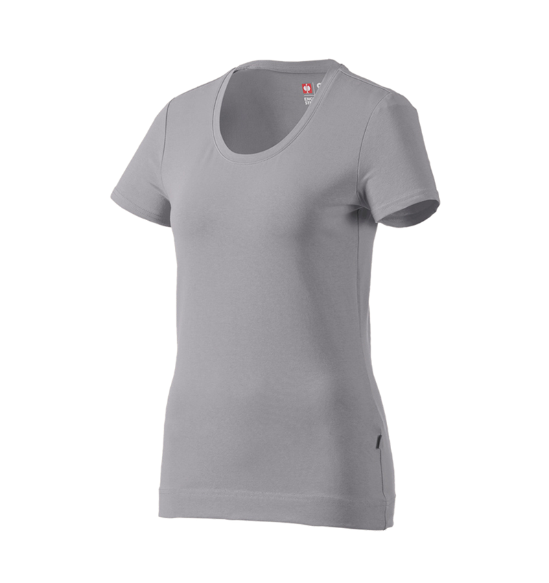 T-Shirts, Pullover & Skjorter: e.s. T-Shirt cotton stretch, damer + platin 2
