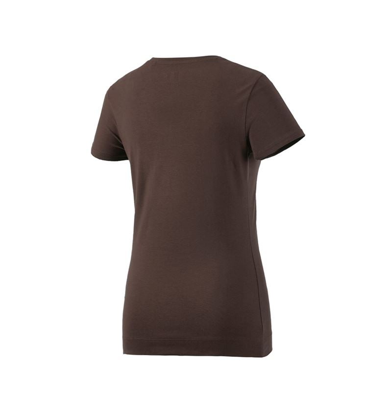 T-Shirts, Pullover & Skjorter: e.s. T-Shirt cotton stretch, damer + kastanje 3