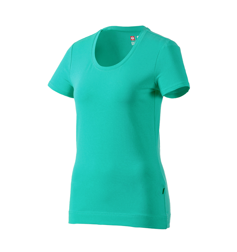 T-Shirts, Pullover & Skjorter: e.s. T-Shirt cotton stretch, damer + lagune 2