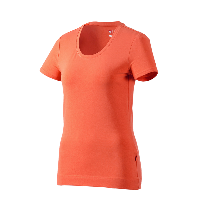 T-Shirts, Pullover & Skjorter: e.s. T-Shirt cotton stretch, damer + nektarin 2