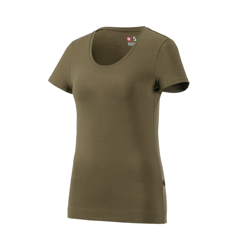 T-Shirts, Pullover & Skjorter: e.s. T-Shirt cotton stretch, damer + slamgrøn 3