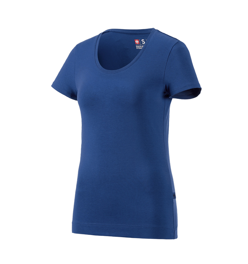 T-Shirts, Pullover & Skjorter: e.s. T-Shirt cotton stretch, damer + alkaliblå 3