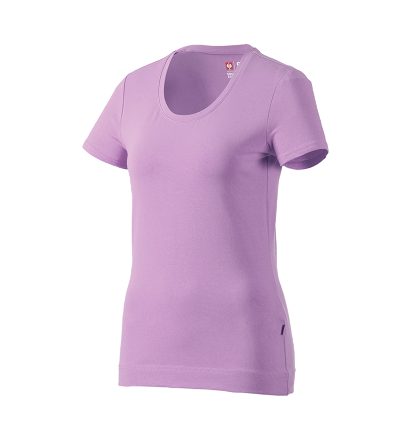 T-Shirts, Pullover & Skjorter: e.s. T-Shirt cotton stretch, damer + lavendel 2