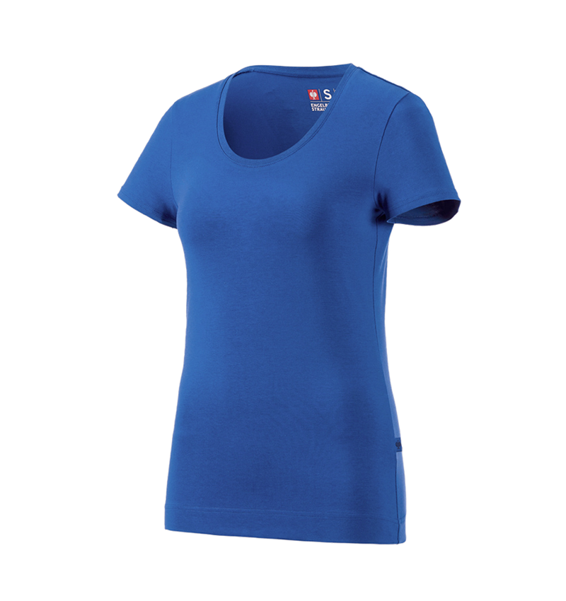 T-Shirts, Pullover & Skjorter: e.s. T-Shirt cotton stretch, damer + ensianblå 3