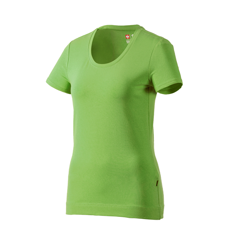 T-Shirts, Pullover & Skjorter: e.s. T-Shirt cotton stretch, damer + havgrøn 2