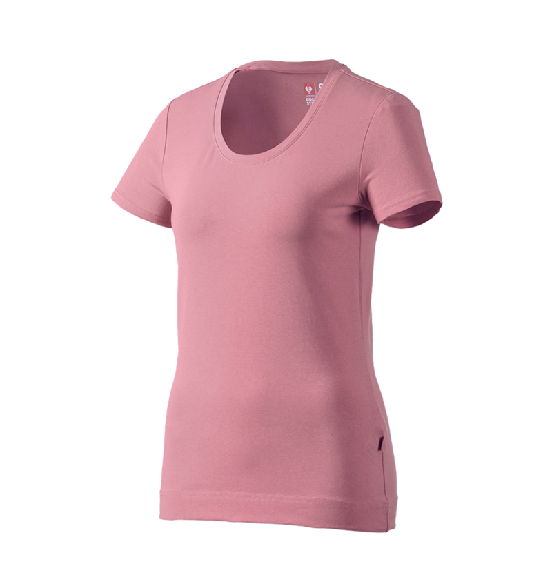 T-Shirts, Pullover & Skjorter: e.s. T-Shirt cotton stretch, damer + gammelrosa 2