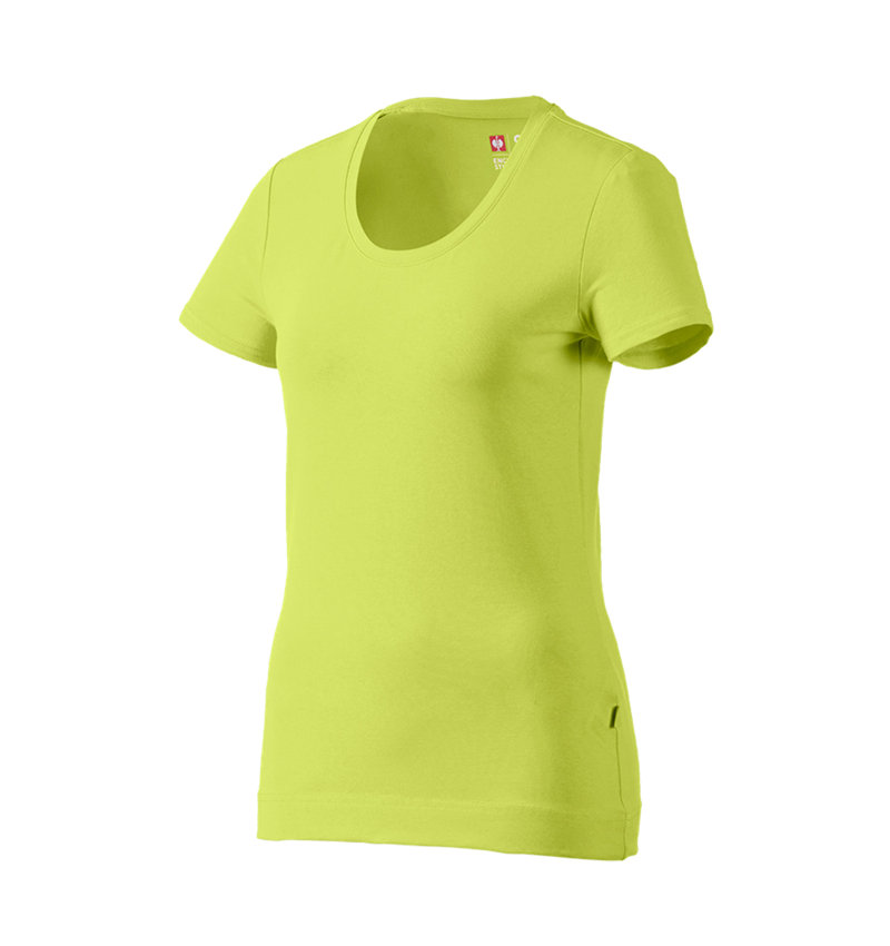 T-Shirts, Pullover & Skjorter: e.s. T-Shirt cotton stretch, damer + majgrøn 2