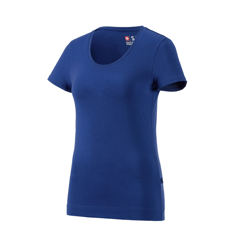 T-Shirts, Pullover & Skjorter: e.s. T-Shirt cotton stretch, damer + kornblå 2