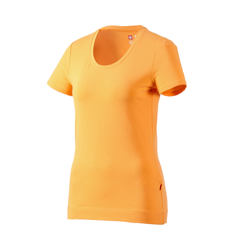 T-Shirts, Pullover & Skjorter: e.s. T-Shirt cotton stretch, damer + lys orange 2