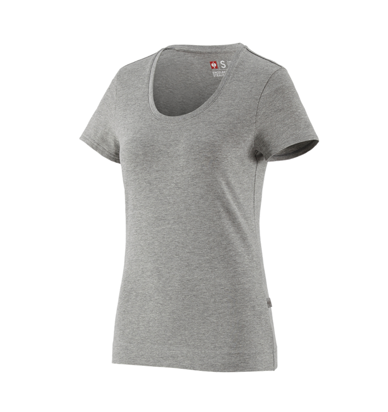 T-Shirts, Pullover & Skjorter: e.s. T-Shirt cotton stretch, damer + gråmeleret 2