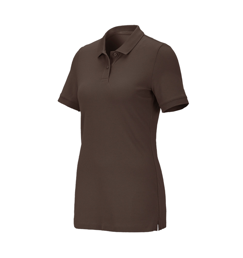 T-Shirts, Pullover & Skjorter: e.s. Pique-Polo cotton stretch, damer + kastanje 2