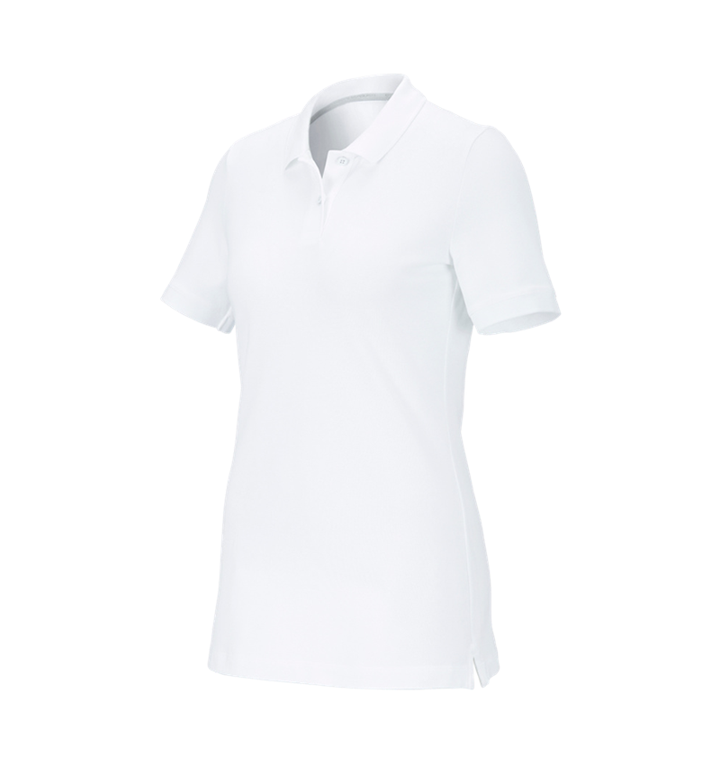 T-Shirts, Pullover & Skjorter: e.s. Pique-Polo cotton stretch, damer + hvid 2