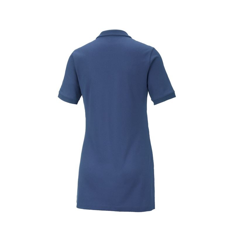 T-Shirts, Pullover & Skjorter: e.s. Pique-Polo cotton stretch, damer, long fit + kobolt 3
