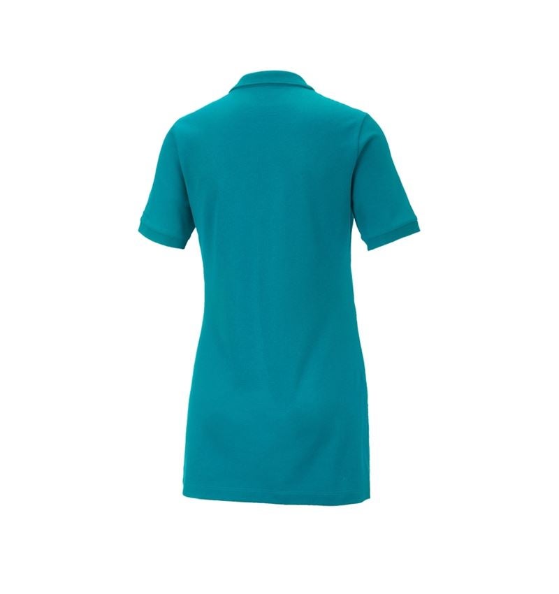 T-Shirts, Pullover & Skjorter: e.s. Pique-Polo cotton stretch, damer, long fit + ocean 3
