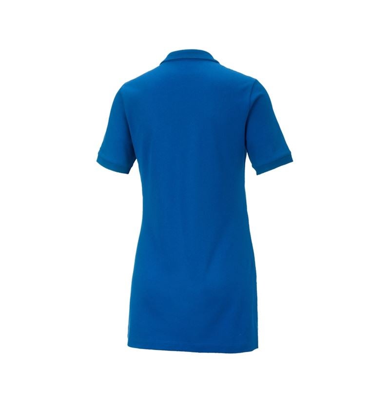 T-Shirts, Pullover & Skjorter: e.s. Pique-Polo cotton stretch, damer, long fit + ensianblå 3