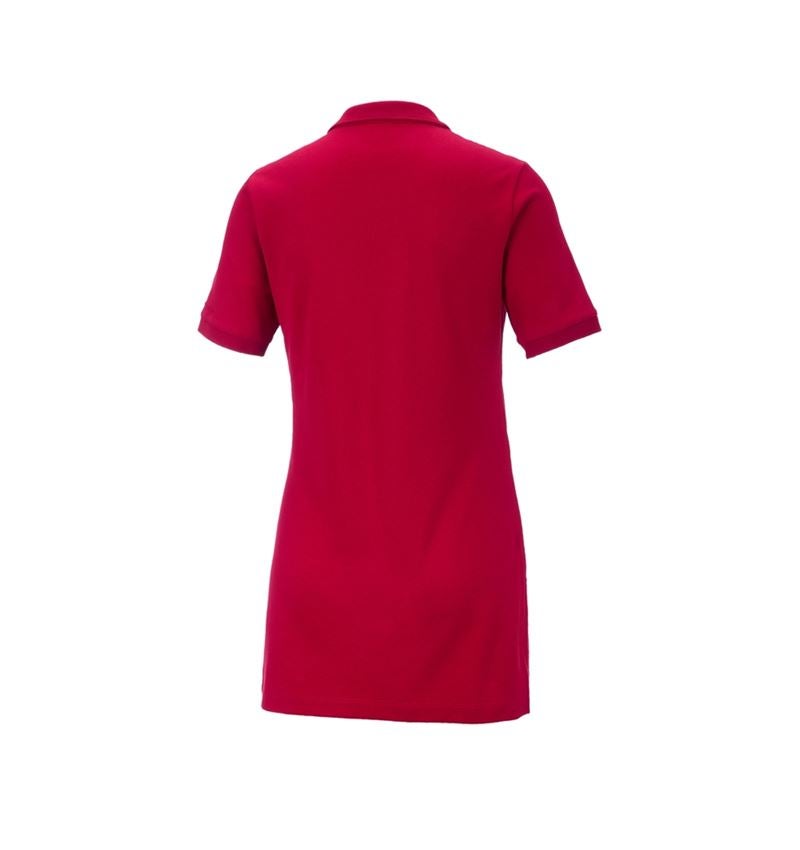 T-Shirts, Pullover & Skjorter: e.s. Pique-Polo cotton stretch, damer, long fit + ildrød 3