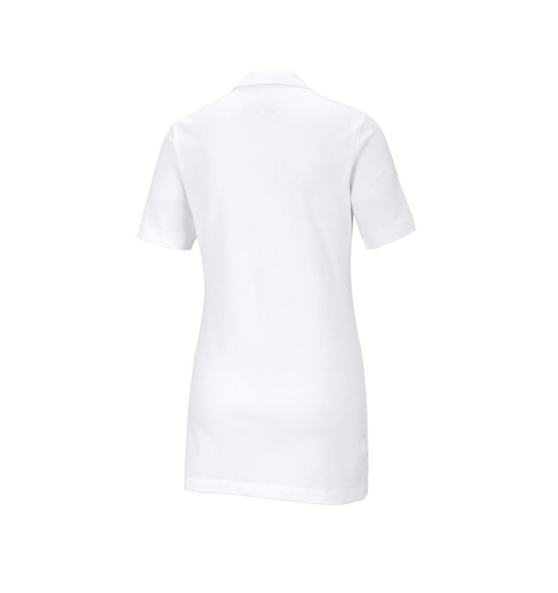 T-Shirts, Pullover & Skjorter: e.s. Pique-Polo cotton stretch, damer, long fit + hvid 3