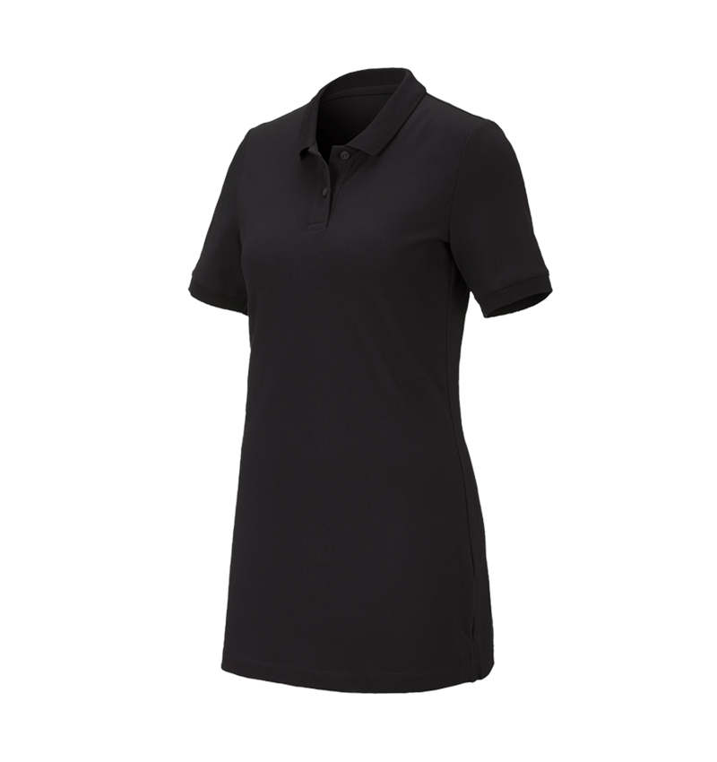 T-Shirts, Pullover & Skjorter: e.s. Pique-Polo cotton stretch, damer, long fit + sort 2