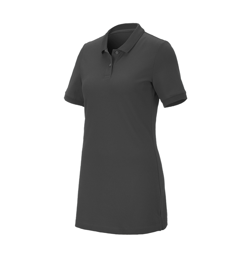 T-Shirts, Pullover & Skjorter: e.s. Pique-Polo cotton stretch, damer, long fit + antracit 2
