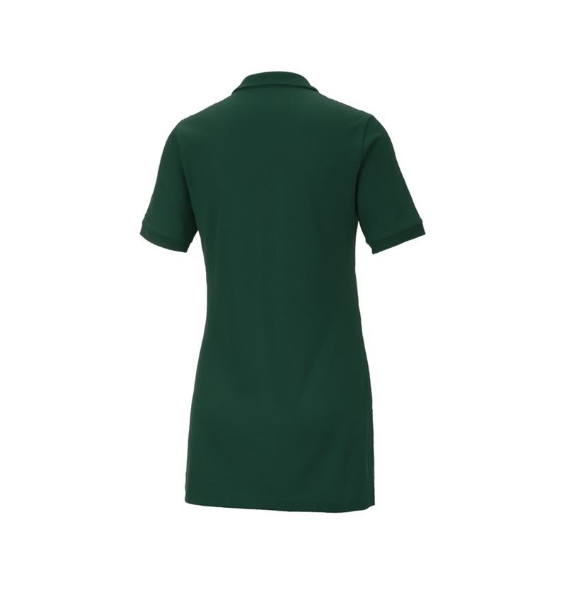 Gardening / Forestry / Farming: e.s. Pique-Polo cotton stretch, ladies', long fit + green 3