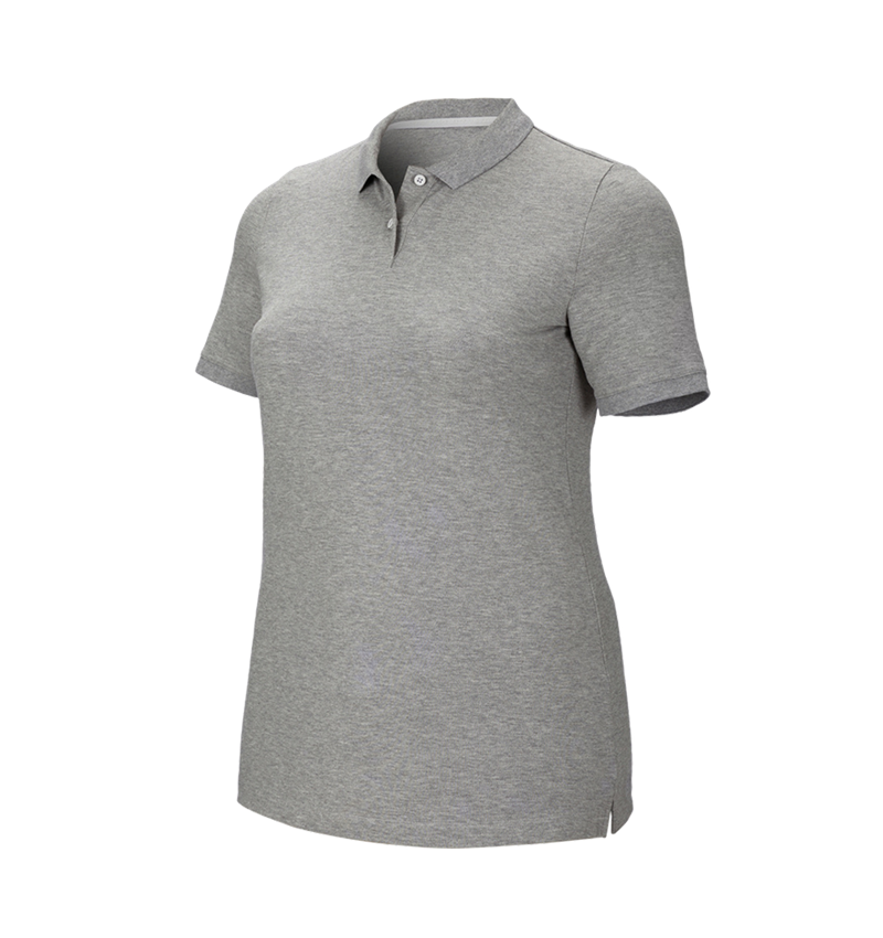 T-Shirts, Pullover & Skjorter: e.s. Pique-Polo cotton stretch, damer, plus fit + gråmeleret 2