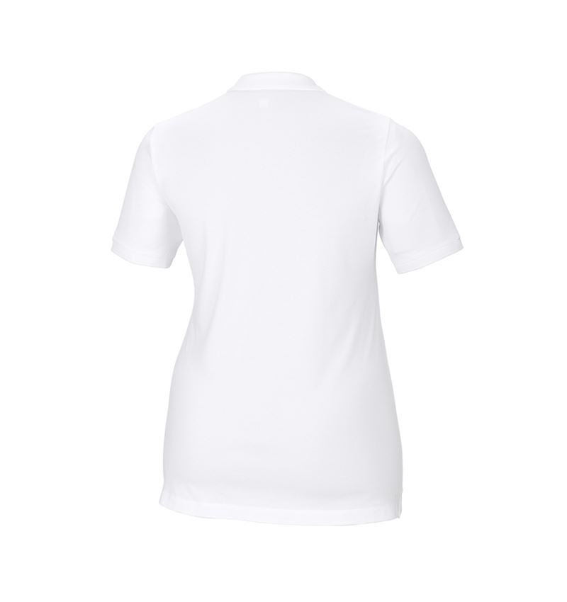 T-Shirts, Pullover & Skjorter: e.s. Pique-Polo cotton stretch, damer, plus fit + hvid 3