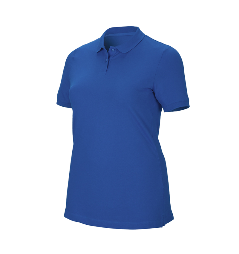 T-Shirts, Pullover & Skjorter: e.s. Pique-Polo cotton stretch, damer, plus fit + ensianblå 2