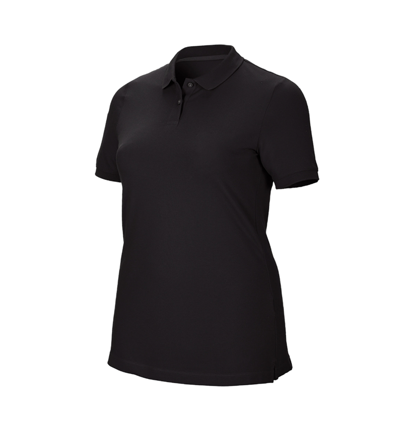 T-Shirts, Pullover & Skjorter: e.s. Pique-Polo cotton stretch, damer, plus fit + sort 2