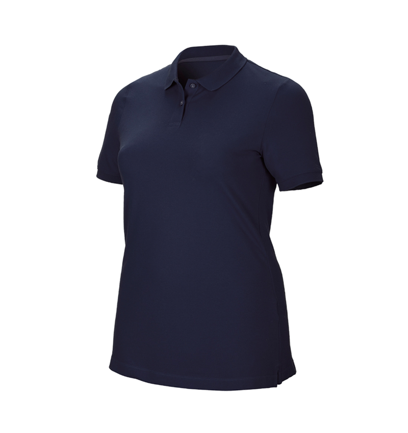 Gardening / Forestry / Farming: e.s. Pique-Polo cotton stretch, ladies', plus fit + navy 2