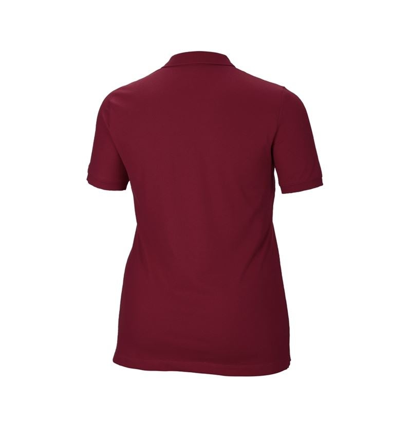 T-Shirts, Pullover & Skjorter: e.s. Pique-Polo cotton stretch, damer, plus fit + bordeaux 3