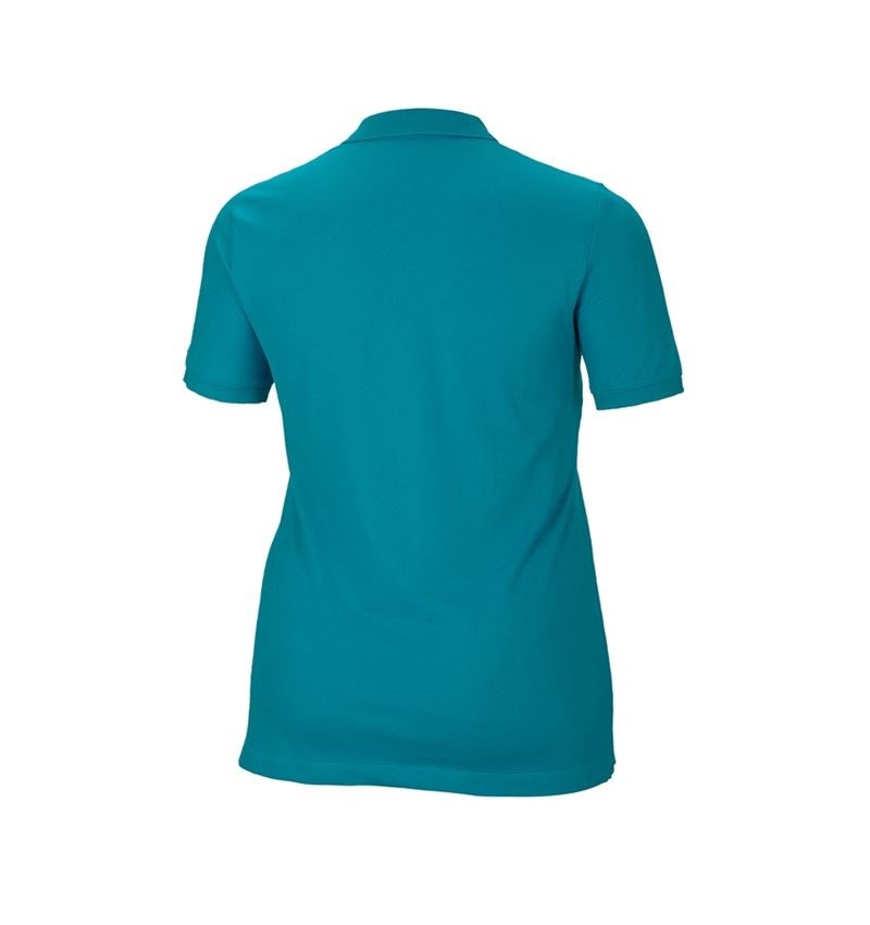 T-Shirts, Pullover & Skjorter: e.s. Pique-Polo cotton stretch, damer, plus fit + ocean 3