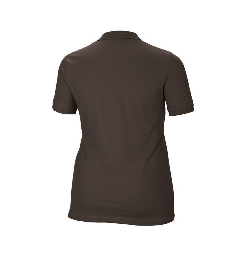 T-Shirts, Pullover & Skjorter: e.s. Pique-Polo cotton stretch, damer, plus fit + kastanje 3